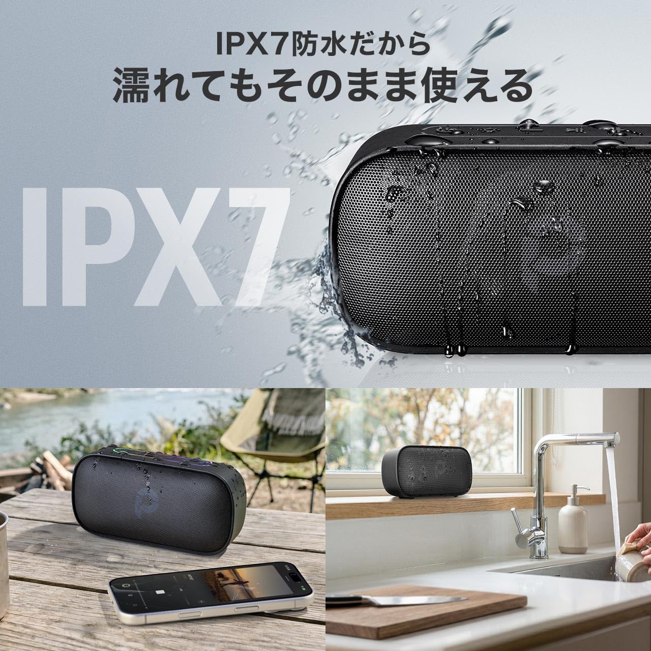 Amazon.co.jp: サンワダイレクト Bluetoothスピーカー 防水 IPX7 8W